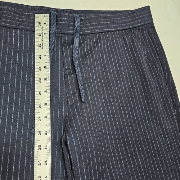 Vince Joggers Pants Men L Navy White Pin Stripe Drawstring Tapered Casual Lounge - Picture 5 of 11